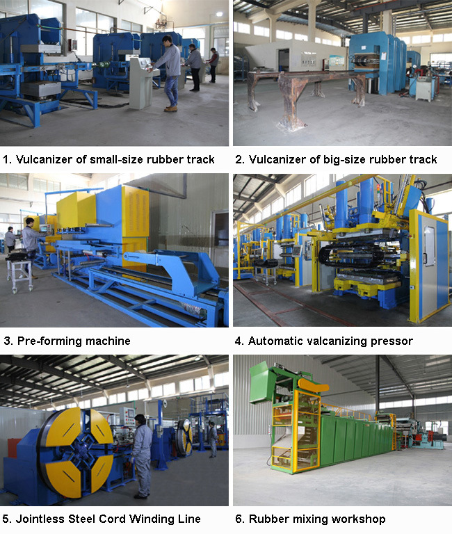 trilha de borracha das peças do material rodante 400X72.5wx72