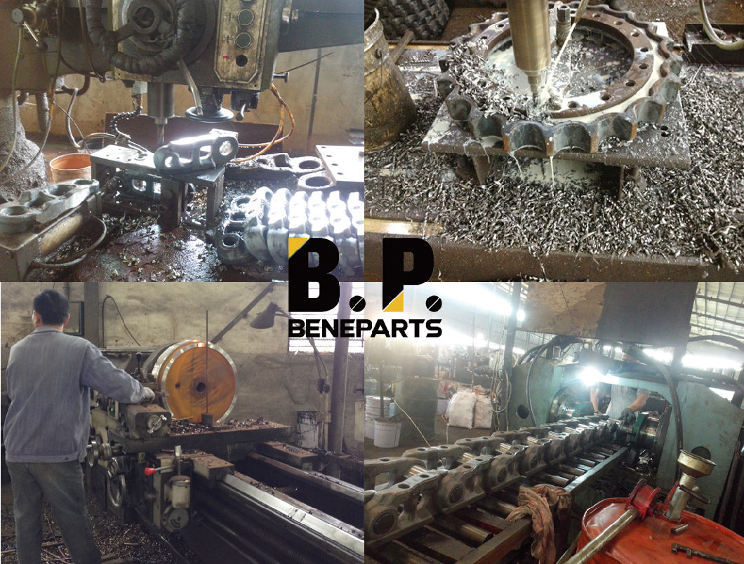 Mini Ekskavatör Lastik Parça Alt Takım Makineleri Yağlanmış Kuru Parça Bağlantı Pabucu Buldozer Parçaları için Takma Parça Zincir Grubu 300X52.5X78W